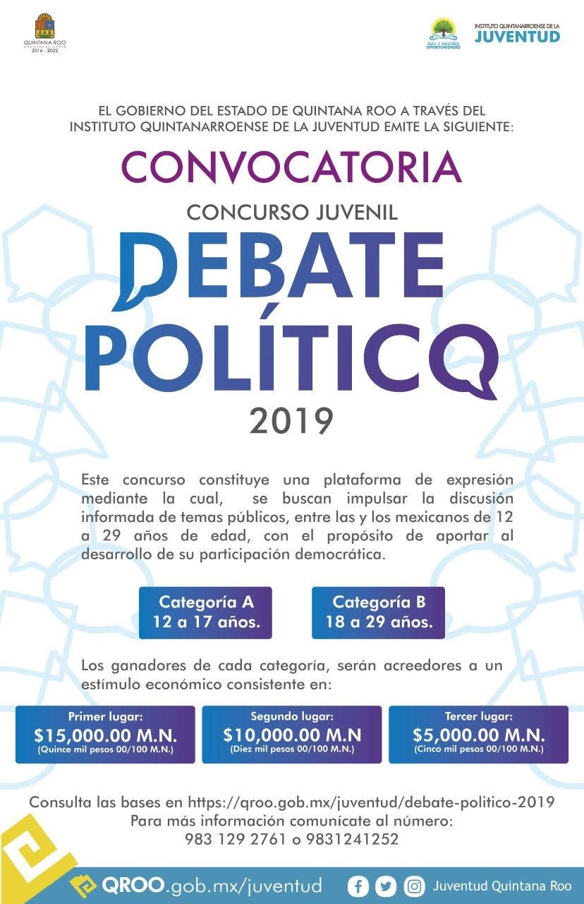 Abren convocatoria para “Debate Político 2019”