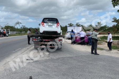 Se registra choque en el libramiento de la autopista Cancún Mérida