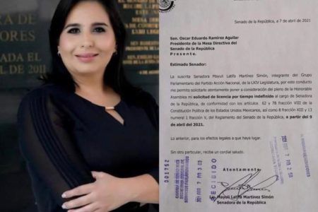 Pide licencia Mayuli Martínez en el Senado