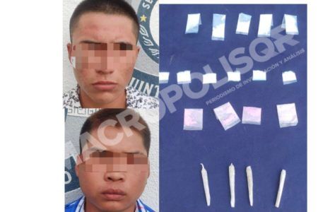 Llevaban cocaína, mota y cristal el par de mulas en Tulum