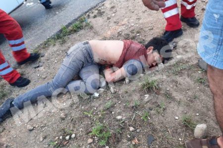 Repartidor de tortillas grave tras accidente de tránsito en la avenida Colosio.