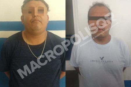 ESCAN A RATAS.- Los asaltantes del contratista del Centro Maya son detenidos con todo y botín