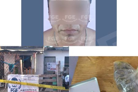 Detiene FGE Quintana Roo a persona del sexo masculino y asegura droga durante cateo a inmueble en la ciudad de Chetumal