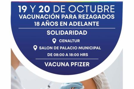 Abren nuevas fechas para rezagados en vacunación de Covid-19