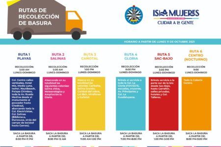 ESTE LUNES ARRANCA EN ISLA MUJERES EL NUEVO HORARIO DE RECOJA DE BASURA