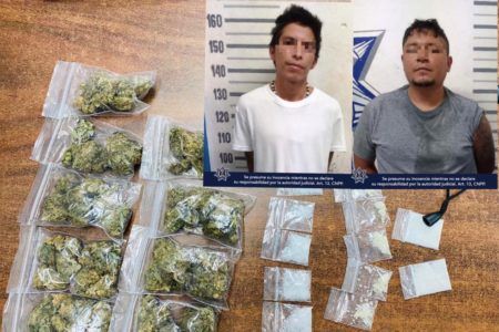 Encarcelan a drogos con 21 dosis de enervantes en Playa del Carmen