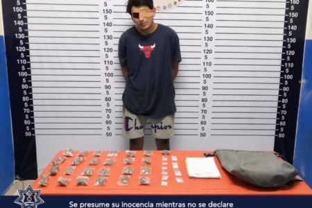Narcos se reagrupan. Detienen a narcomenudista con 35 dosis de diferentes drogas en Playa del Carmen