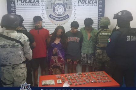 Atrapan policías de Solidaridad a cuarteto de narcodistribuidores 
