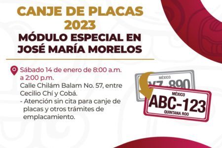 Oficinas de SEFIPLAN abrirán los sábados de enero para trámites de cambios de placas en Chetumal