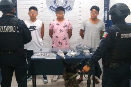 Captura policía de Solidaridad a cinco narcomenudistas