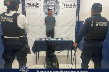Trapan a greengo y chiapita cargados de mota en Playa del Carmen