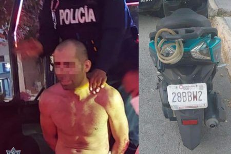 Tras persecución atrapan a ladrón de motocicletas en Playa del Carmen