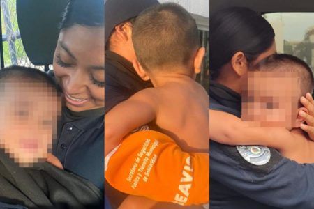 Rescatan policía a bebé abandonado en calles de Playa del Carmen
