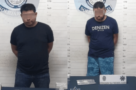 Detienen Policías de Solidaridad a dos sujetos, uno con droga y otro armado