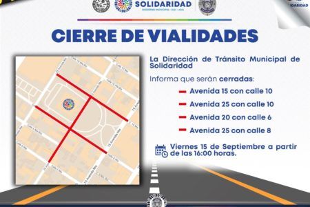 Tome precauciones: estas calles estarán cerradas en Solidaridad por las fiestas patrias