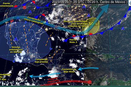 Se pronostican lluvias y chubascos con descargas eléctricas para hoy miércoles en Quintana Roo