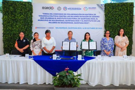 Firma Lili Campos convenio para combatir a la violencia política de género