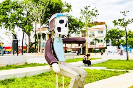 Todo listo para celebrar “Hanal Pixan” en la plaza 28 de Julio de Playa del Carmen