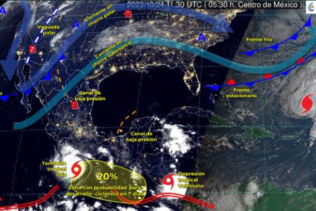 Saca el paraguas: fuertes lluvias en Quintana Roo por depresión tropical 21