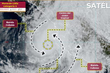 Lidia toma más fuerza y se intensifica a huracán categoría 4