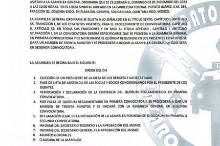 Llaman taxistas de Solidaridad a su asamblea general