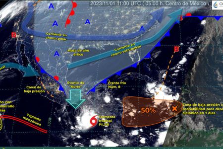 Frente frío 8 provocará intensas lluvias en Quintana Roo hoy miércoles
