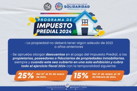 Durante todo enero continúan descuentos en predial del 25, 40 y 50%