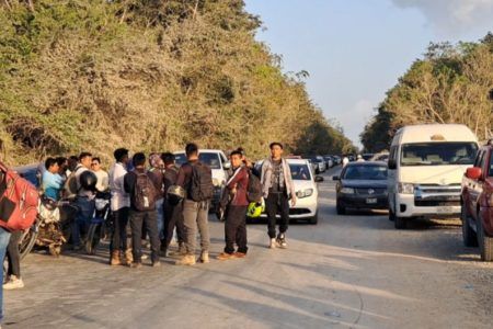 SIGUEN LA PROTESTAS: ejidatarios de Chunyaxché bloquean obras del Tren Maya ante la falta de cumplimiento de acuerdos por parte del gobierno federal