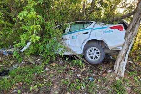Taxista se impacta contra un arbol en “El Peten”, huye de la zona del accidente