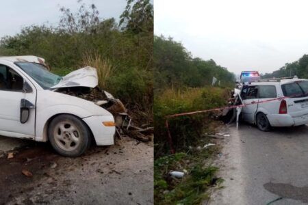 Aparatoso accidente automovilístico al sur de Quintana Roo, deja una persona sin vida