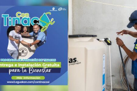 AGUAKAN CONTINÚA APOYANDO A FAMILIAS CANCUNENSESCON EL PROGRAMA “CON TINACO SÍ”