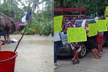 Habitantes de Bacalar se manifiestan por afectaciones de las obras del Tren Maya