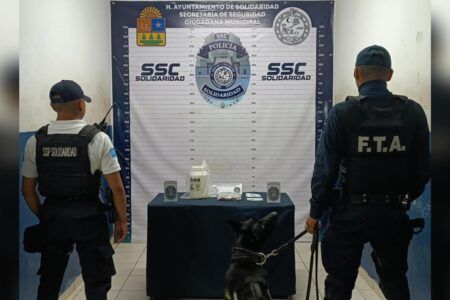 Policiacos aseguran narcoticos abandonados en Solidaridad