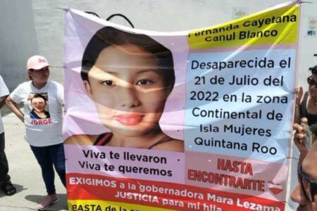 Activistas y familiares de Fernanda Cayetana marchan desde Rancho Viejo a Cancún, a 2 años de su desaparición