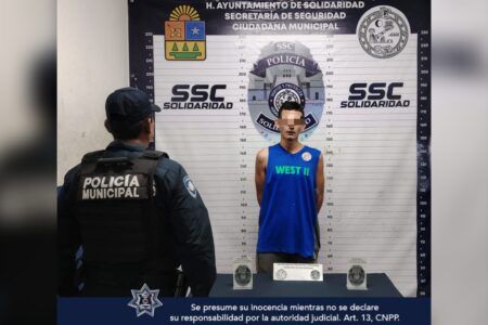 La Policía Municipal de Solidaridad asegura a una persona por posible allanamiento de morada en Villas del Sol