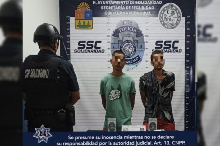 Detienen a dos sujetos y aseguran 39 dosis de narcóticos en la colonia Ejido