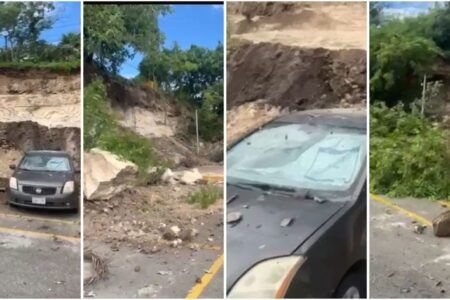 Deslave afecta estacionamiento del CRIT en bulevar Luis Donaldo Colosio sin dejar heridos