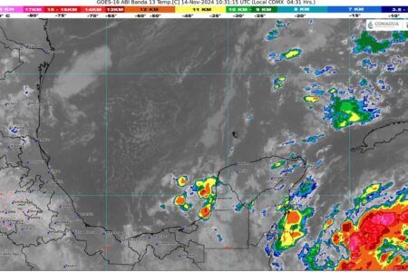 Un canal de baja presión y la Depresión Tropical Diecinueve favorecerán lluvias fuertes y actividad eléctrica en Quintana Roo