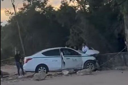 Taxista pierde la vida en trágico accidente en la autopista Mérida-Cancún
