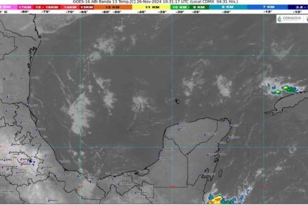 Afluencia de humedad del Caribe y efectos del Frente Frío Número 11 en Quintana Roo