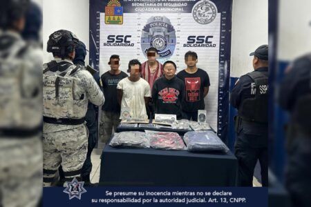 Detienen a cinco personas con droga y armas en Villas del Sol