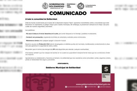 Ante las lluvias, la prevención es nuestra mejor herramienta: informa gobierno de Solidaridad