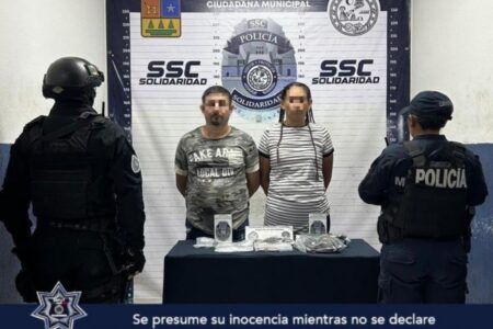SSC de Solidaridad aseguró a dos personas por presuntos delitos contra la salud en Villas del Sol