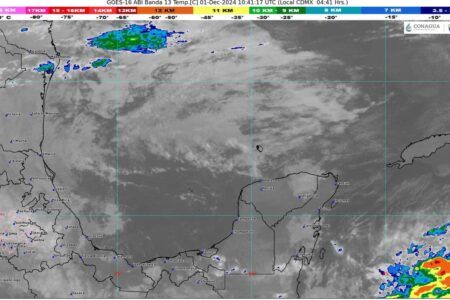 El Frente Frío Número 11 se desplazará sobre la Península de Yucatán