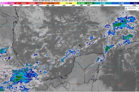 La masa de aire frío que impulsa al Frente Frío Número 15 influye en el clima de Quintana Roo