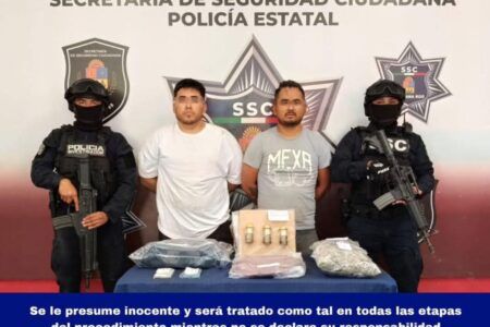 Asegura SSC dos sujetos con granadas y droga
