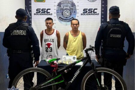 SSC detiene a dos personas con 55 posibles dosis de narcóticos en Solidaridad