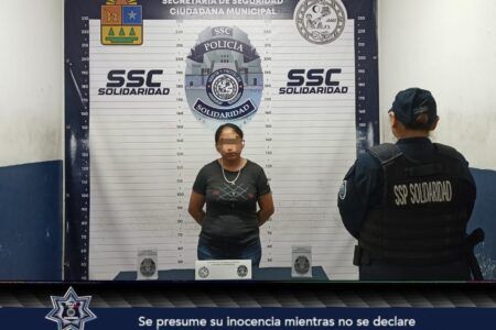 SSCM de Solidaridad detiene a mujer por agresión en Puerto Aventuras