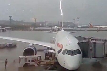 Rayo impacta avión Airbus A350 de British Airways en el aeropuerto de Sao Paulo