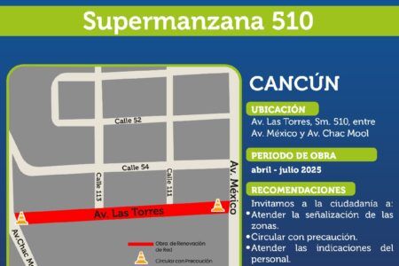 Aguakan inicia obras de drenaje sanitario en la súpermanzana 510 de Cancún